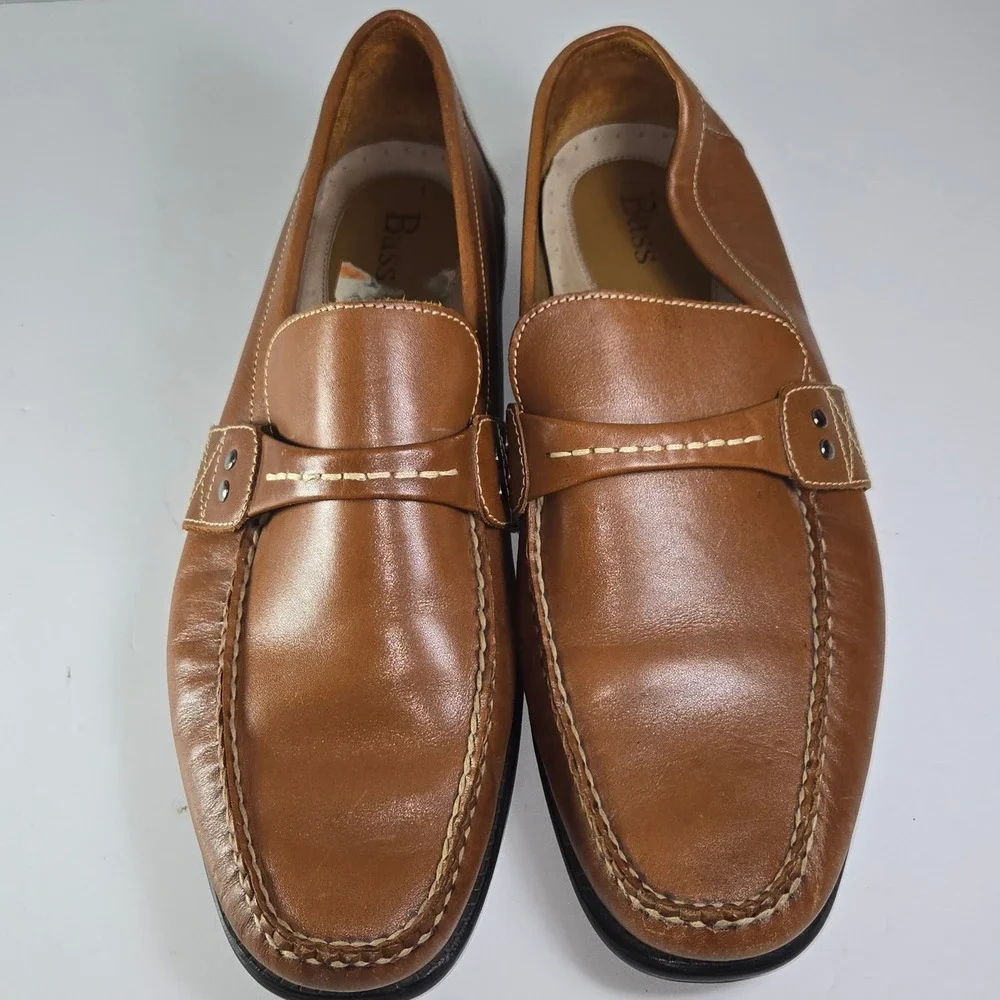 Bass Mens Vesper Leather Loafer Shoes Brown Size 13M Made in Brazil